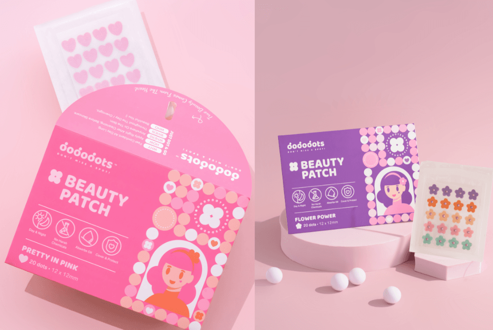 Dododots heart and star-shaped pimple patches, a colourful and collectible take on acne care